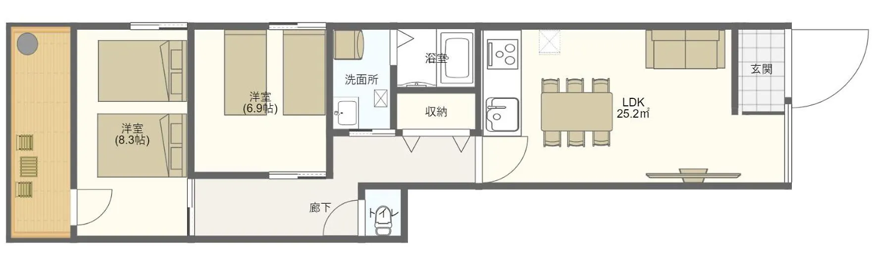 最大7名宿泊可能 Gs House 大阪市 アパート